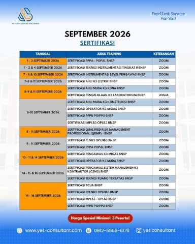 SEPTEMBER - SERTIFIKASI