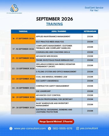 SEPTEMBER - TRAINING