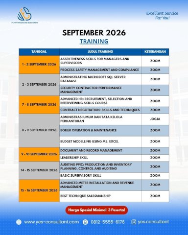 SEPTEMBER - TRAINING